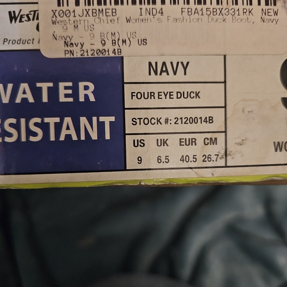 Western Chief Navy and Brown Water-Resistant Rain Boots - Picture 4 of 11